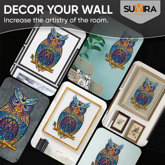 Suvira Animal Wooden Puzzle - Engaging, Educational, and Eco-Friendly (Owl) - Picture 7 of 12